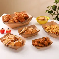 Boîtes à collation à emporter en papier kraft jetables résistantes à la graisse pour bateau pour servir des hot-dogs Tacos Sushi nouilles