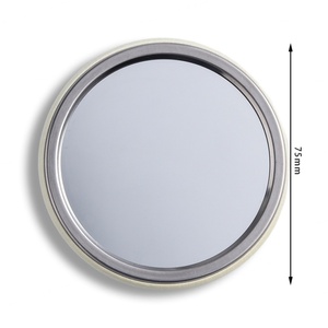 Classical Hot Selling Mini Round PU Leather Cute Design Hand Held Makeup <b>Mirror</b> - Product Image 2