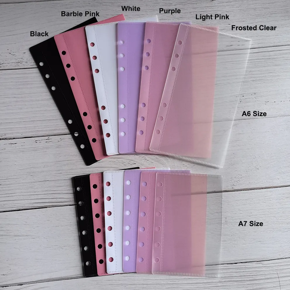 A6 Personal Minimal Custom Labels Loose Leaf Savings Stuffing Pouch Money Folder Organizer Cash Clear Zipperless Index Envelopes