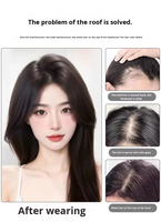 LONGFOR Perruque pour femme avec frange, cheveux indiens, base en soie, système Remy lisse, couvre les cheveux gris, augmente le volume, fournisseur de premier plan