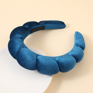 Bandeau en velours pour femme, design coréen, effet nuage, avec torsion, pour le lavage du visage et le volume crânien - Product Image 4