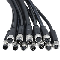 Câble de connecteur circulaire M8 à angle droit, étanche IP67, pour capteur, 2-8 broches, connecteur moulé, gaine blindée en PVC/PUR