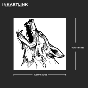 INKARTLINK Pegatina de tatuaje de lobo ulugando, lobo solitario, espíritu salvaje, herbal, 15 días, semipermanente, arte corporal para brazo y pierna, venta al por mayor - Product Image 4