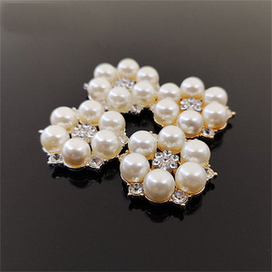 Offre Spéciale prix bas or Argent Fleur Strass Petit pendentif perle bouton - Product Image 3