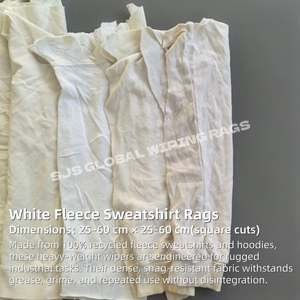 Chiffons en coton blanc pur à 100 %, chiffons en molleton industriels, chiffons en coton blanc 100 kg, sacs ou boîtes de 10 kg, chiffons blancs en vrac, lingettes industrielles - Product Image 2