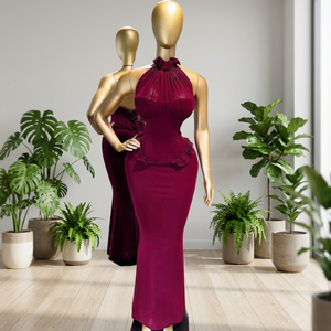 <span class=keywords><strong>Robe</strong></span> <span class=keywords><strong>de</strong></span> soirée longue sirène à col halter et volants pour femme Sehe Fashion - Product Image 3