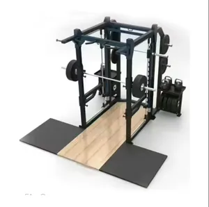 Peralatan gym komersial harga rendah smith multi fungsi dengan tumpukan berat badan