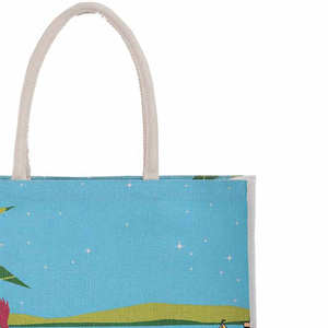 Grand sac de courses écologique personnalisé en jute avec impression numérique intégrale, fabriqué en Inde, dans le Bengale occidental à Kolkata - Product Image 5