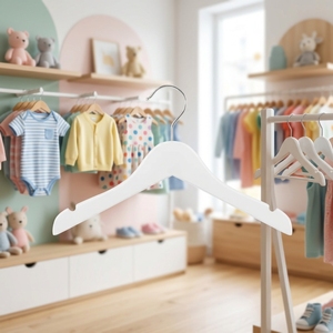 Vente en gros de cintres ronds en bois pour enfants personnalisés de qualité supérieure pour magasin et garde-robe de salon pour manteau de costume pour enfants - Product Image 1