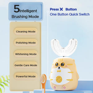 แปรงสีฟันไฟฟ้าอัตโนมัติรูปตัวยูสำหรับเด็กการ์ตูน<span class=keywords><strong>โซนิค</strong></span>พร้อมหัวแปรง 2 หัว 5 โหมดการทำความสะอาดแปรงสีฟันแบบ<span class=keywords><strong>เต็ม</strong></span>ปากสำหรับเด็ก - Product Image 3