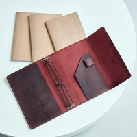 Carpeta de Almacenamiento de Cuaderno de Mano A5 de Cuero PU Retro, Portátil, con Cubierta para Bloc de Notas Impreso Digitalmente/UV y Encuadernación Elástica