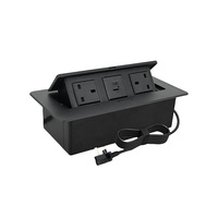 Boîtier de connexion multimédia encastrable pour comptoir de bureau avec 2 prises et 1 port USB