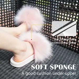 Women's Furry Slides Faux Fur Slides Fuzzy Slippers Fluffy Sandals Outdoor Indoor Girls Cute Slippers