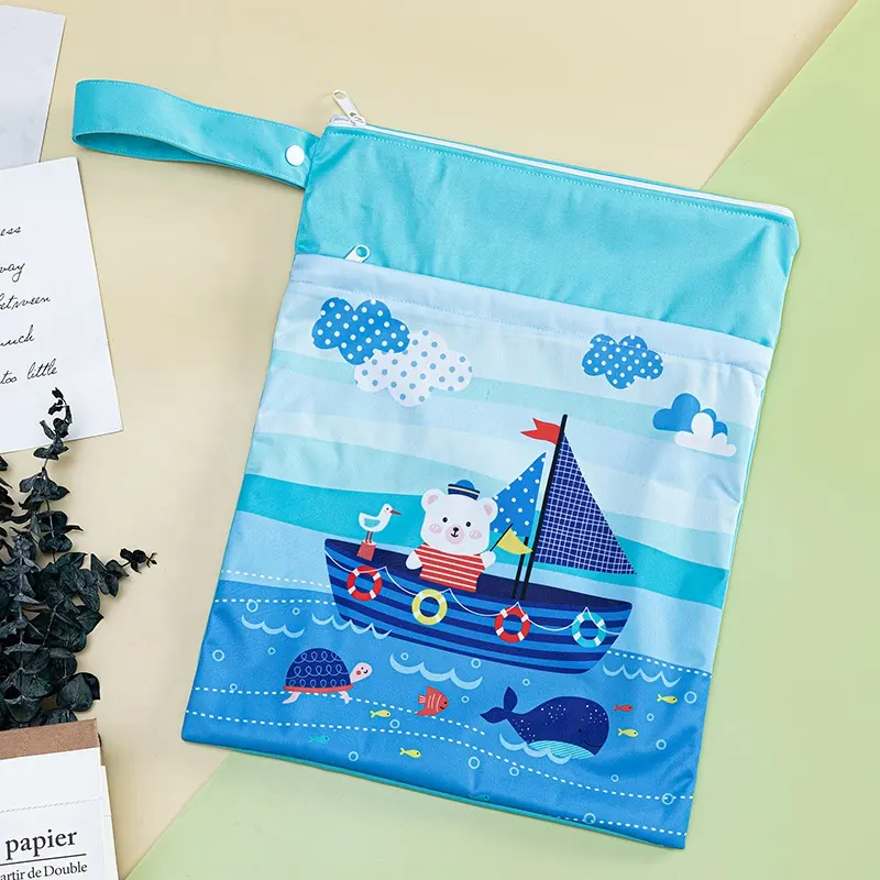 Ohbabyka ıslak kuru bez çanta kullanımlık su geçirmez bebek bezi çantası ıslak kuru Mini bebek bezi çantaları