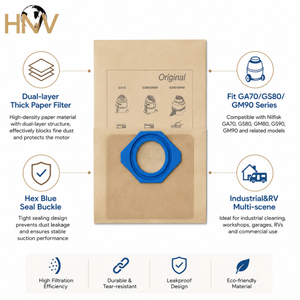 Cepillo <span class=keywords><strong>para</strong></span> <span class=keywords><strong>Aspiradora</strong></span> con Bolsa de Recolección de Polvo de Plástico <span class=keywords><strong>para</strong></span> Uso en Autocaravanas, Compatible con las Series <span class=keywords><strong>Nilfisk</strong></span> GA70, GS80, GM80, GS90, GM90 - Product Image 2