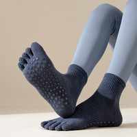 Chaussettes de Pilates de danse de ballet pour femmes Grip 5 Toes Chaussettes de yoga antidérapantes