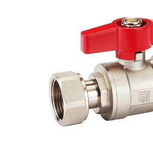 Bille manuelle en laiton avec raccord 1/2 pouce DN15/DN20 pour eau et chauffage, nickelée TZK T463 - Product Image 2