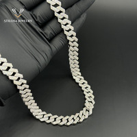 Cadena Cubana Miami Iced Out de 12mm con Moissanita VVS Completa, Collar de Plata 925, Joyería Hip Hop, Tamaño Personalizado