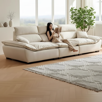 Canapé d'angle tendance de luxe léger en forme de voilier pour petits salons, dossier réglable, assise profonde, résistant aux rayures