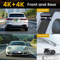 Caméra embarquée 4K 3840*2160P 3,0 pouces avec Wifi et GPS, double objectif avant et arrière 4K+4K, enregistreur DVR de voiture, carte SD jusqu'à 256 Go