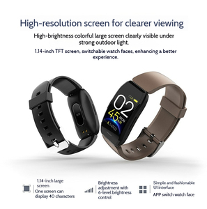 เครื่องติดตามสุขภาพแบบกำหนดเองได้จำนวนมาก หน้าจอ TFT 1.14 นิ้ว, โหมดกีฬาหลากหลาย, ติดตามการนอนหลับ, กันน้ำ IP67 รองรับ OEM สำหรับธุรกิจ B2B - Product Image 3