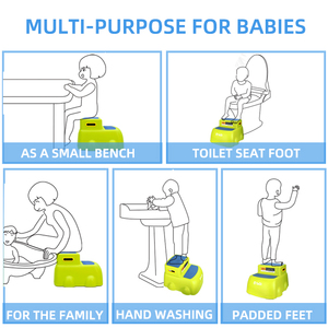 Repose-pieds de deuxième étape, marchepied pour enfants, antidérapant, utilisé pour l'apprentissage des enfants en salle de bain et en cuisine, avec coussinet antidérapant - Product Image 3