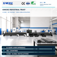 Machine de découpe laser CNC G.WEIKE 3 CHUCK avec servomoteur Yaskawa, optimisation de la découpe par IA, refroidissement par eau pour la découpe de tubes métalliques 1KW-6KW