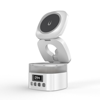 Nueva Lámpara Nocturna Inalámbrica Magnética Plegable 5 en 1 con Carga Rápida de 20W, Reloj Digital para Auriculares, Relojes Inteligentes y Mesita de Noche