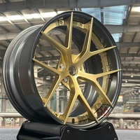 Rines de Aleación Forjados de 2 Piezas en Oro Personalizados de 17" 18" 19" 20" 21" 22" Pulgadas 5x112 5x114.3 5x120 para BMW M2 M3 M4 Benz Audi Porsche