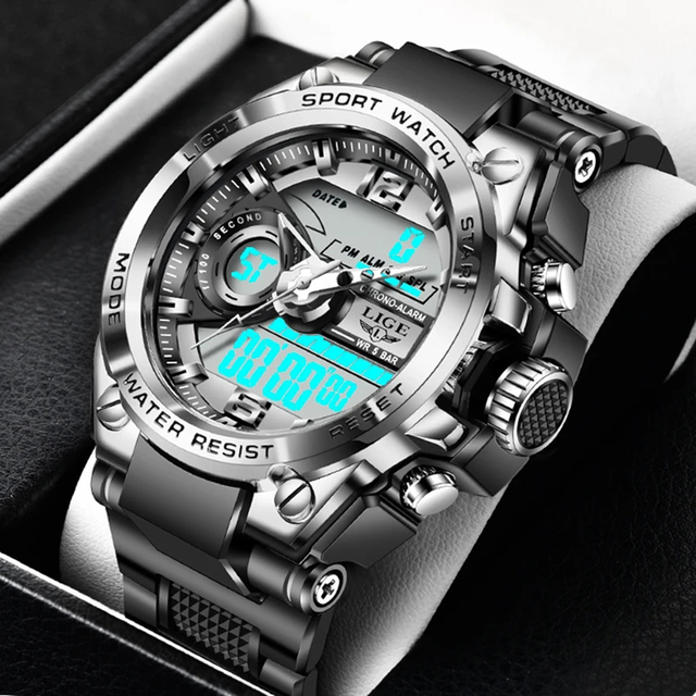 2024 Men's Fashion Luxury Business Quartz  Movement Watch 8299 Mechanical Chronograph Glass Dial 30M Stainless Steel