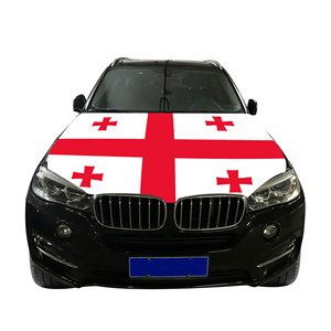 Drapeau national de Géorgie pour capot de voiture Drapeau pour moteur de voiture Vente en gros de tissu élastique personnalisé Vente directe d'usine - Product Image 4
