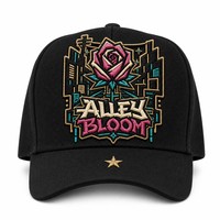 Casquette de baseball personnalisée avec broderie Old English, 5 panneaux, visière incurvée, style Dad Hat, streetwear urbain West Coast, vente en gros, faible MOQ