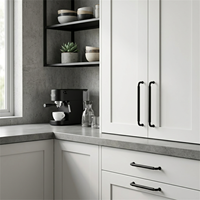 Poignée de meuble MAXERY ORB noir mat, poignée de tiroir courbe O, quincaillerie moderne pour projet de cuisine sur mesure de villa
