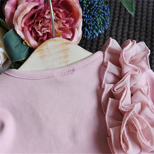 Produits innovants à vendre : Ensemble mignon pour filles, manteau court à fleurs et jupe, haut rose à manches longues avec jupe intégrée - Product Image 4