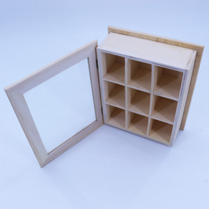 Organisateur en bois d'acacia massif à 9 compartiments personnalisé en gros avec logo sur mesure pour le rangement du thé, des bijoux, des épices et des artisanats - Product Image 3