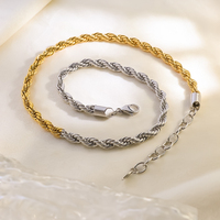 Bijoux fantaisie, collier en corde torsadée géométrique, plaqué or 18 carats, acier inoxydable, cadeau pour femme