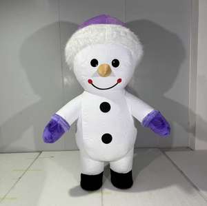MOQ 1PCS Costume de mascotte gonflable 2m, personnage de dessin animé, bonhomme de neige blanc et violet, personnage mignon, <span class=keywords><strong>patrouille</strong></span> blanc rose - Product Image 1