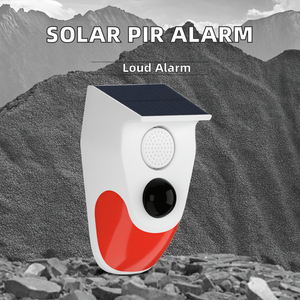 Wifi-kết nối 120dB không thấm nước không dây báo động an ninh <span class=keywords><strong>PIR</strong></span> cảm biến chuyển động Siren ánh sáng cho nhà ngoài trời năng lượng mặt trời Powered Made - Product Image 2