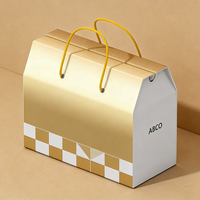 Sacs cadeaux en papier ondulé réutilisables personnalisés avec logo, gaufrés, pliables, pour supermarché, pour vin rouge et or, vente en gros