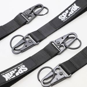 Custom Woven Label Short <b>Lanyard</b> Keychain for Energy Drink Brand Personalized Promotional Merch Heavy Duty Carabiner <b>Lanyard</b> - Product Image 3
