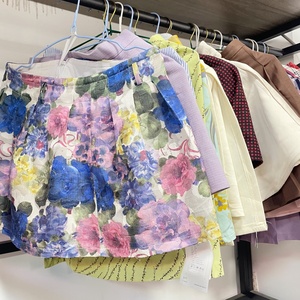 Compra al por Mayor con Descuento de Ropa Usada, Lote de 100~1000 Piezas de Falda Plisada Romántica con Estampado Floral Dulce, <span class=keywords><strong>Rosa</strong></span> y Blanca - Product Image 3