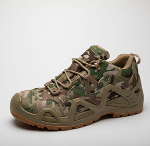 DFA0115 FG CP Camo Bottes de chasse et chaussures de randonnée personnalisées, camouflage vert Ruines CP, vert, kaki, noir, coupe basse - Product Image 2