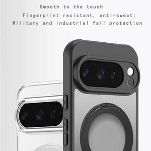 Coque de téléphone magnétique transparente de haute qualité pour Google Pixel 11 Pro XL 10 9 8 7 6 Pro avec protection 360° °   Support de téléphone en métal avec anneau et coque de protection - Product Image 3