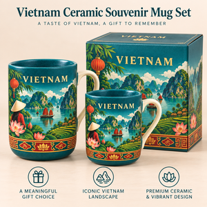 Tasse en céramique souvenir du Vietnam avec motif lotus de la <span class=keywords><strong>baie</strong></span> de <span class=keywords><strong>Ha</strong></span> <span class=keywords><strong>Long</strong></span> – Vente en gros de tasses à café en porcelaine à motif de monument asiatique, personnalisables - Product Image 1