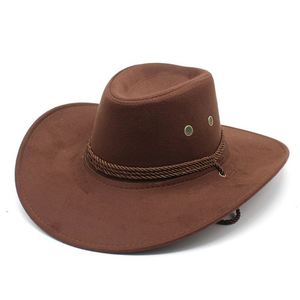 Sombrero Vaquero Unisex de Gamuza Barato al por Mayor, Sombrero de Sol de Moda con Ala Ancha para Deportes al Aire Libre, Viajes, Equitación, Hombres - Product Image 4