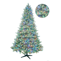 Sapin de Noël artificiel réaliste en PVC avec support métallique écologique, pour usage intérieur, de haute qualité, éclairage LED clair/blanc