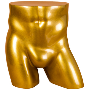 Mannequin hommes, tenues adaptées au bas du corps, short et présentoir, en or rose, à la hanche masculine - Product Image 5
