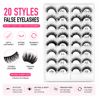 Faux cils en vison synthétique mélangé 8-18mm, fabriqués à la machine, avec bande en coton, personnalisables avec logo, marque privée, effet wispy, pour soirée, petits, en paire