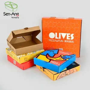 SenAng01 Pizza Box 6 7 8 9 10 11 12 13 14 15 16 17 18 19 inch Corrugated Pizza Box for Template