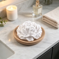Diffuseur de parfum d'ambiance en plâtre céramique fait main sur base bois, avec fleurs et huiles essentielles, pour la maison (vente en gros)